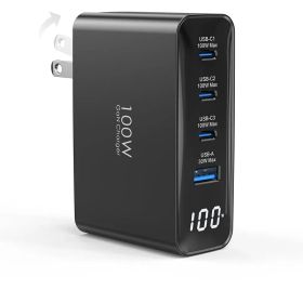 TOPADRE 100W 急速充電器 PD 充 電器 Type-c Macbook 充 電 器【折り畳み式/LEDディスプレイ搭載/GaNIII技術/超低温/PSE技術基準適合】4ポート USB充電器 4台同時充電 iPad/iPhone/Galaxy S 0