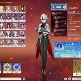 🌍アジア🔹AR55🔹7 伝説🔸アルレッキーノ 完凸🔸夢水月瑞希🔸デヒヤ🔸刻晴🔸ティナリ🔹モア🔸378 原石🔸0 紡がれた運命 リセマラ🕹️iOS/Android/pc/Xobox/PS