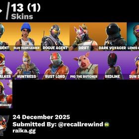 【全機種対応＆メアド即変更可能】エリートエージェント 青ニット | フォートナイト(Fortnite)のアカウントデータ、RMTの販売・買取一覧