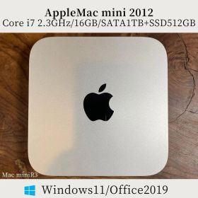 ［最上位/美品］Apple Mac mini 2012/Core i7 2.3GHz/16GB/SATA1TB+SSD512GB/Windows11/office2019/MacminiR3