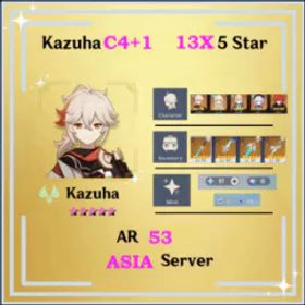 🌍アジア 冒険ランク 53🔸13 ゴールド 星🔸楓原万葉 C4+1🔹9 レジェンド🔹Jean🔹Qiqi🔹Diluc🕹️IOS / Android/pc