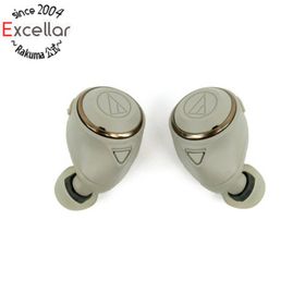 オーディオテクニカ(audio-technica)のaudio-technica 完全ワイヤレスイヤホン SOLID BASS ATH-CKS50TW BG ベージュ 元箱あり(ヘッドフォン/イヤフォン)