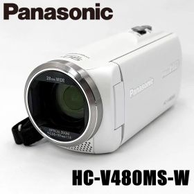 【美品】パナソニック Panasonic HC-V480MS-W ホワイト ビデオカメラレコーダー 中古