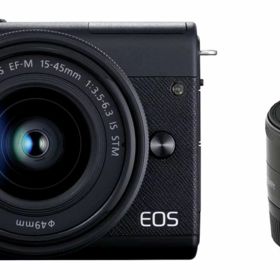 【中古】【非常に良い】Canon ミラーレス一眼カメラ EOS M200 ダブルレンズキット ブラック EOSM200BK-WLK