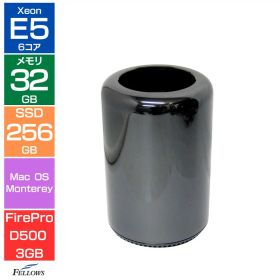 【エントリーでポイント10倍】 小型 ワークステーション 中古 Aランク 良品 MacPro A1481 Late-2013 6コア Xeon E5 32GBメモリ 256GB SSD FirePro D500 Thunderbolt2 デスクトップPC 中古PC
