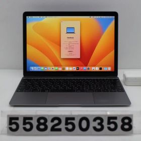 Apple MacBook Retina 12in 2017 A1534 スペースグレイ A1534 Core m3 7Y32 1.2GHz/8GB/256GB/WQXGA エラー表示あり【中古】【20251226】