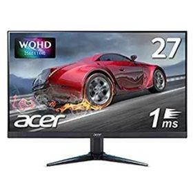 【中古】【非常に良い】Acer公式 ゲーミングモニター Nitro VG270Ubmiipx 27インチ IPS 非光沢 WQHD 1ms 75Hz FreeSync フレームレスデザイン HDMIx2 スピーカー内蔵 VE