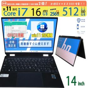 【タッチパネル 360°開】◆ HP Spectre x360 14 Convertible PC / 14型 /高性能 Core i7-1165G7 /新SSD 512GB /メモリ 16GB / win11 / Office