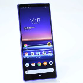 【訳あり＊液晶美品】au SIMフリー Xperia 1 SOV40 パープル