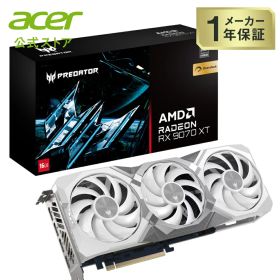 Acer グラフィックスカード Predator BiFrost Radeon RX 9070 XT OC ホワイト 16GB GDDR6 3.1GHz ブーストクロック PCI Express 5.0 x16 DisplayPort 2.1 x3 HDMI 2.1a x1 FrostBlade 4.0 ファン×3基 PB-RX9070XT-SOC-W