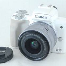 ★良品★Canon キヤノン EOS Kiss M EF-M 15-45 IS STM レンズキット ホワイト バッテリー2個付き♪