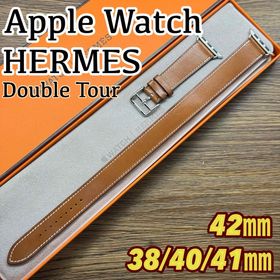 アップル(Apple)の2767 ほぼ未使用 Apple Watch エルメス ブラウン 二重 レザー(腕時計)