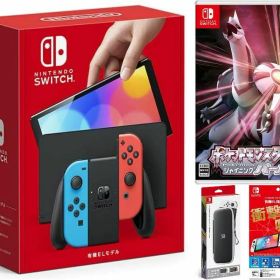 【無料ラッピング対応】Nintendo Switch(有機ELモデル) Joy-Con(L)/(R) ネオン+ ポケットモンスター（ソフト）+ キャリングケース+保護フィルム任天堂スイッチ 本体クリスマスクリスマスラッピングお誕生日