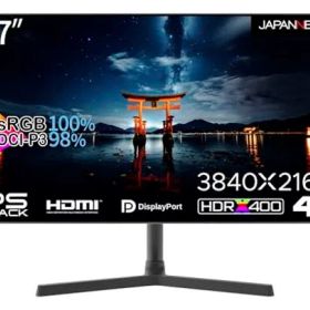 JAPANNEXT27インチモニター4KUHD3840x2160解像度IPSBLACKディスプレイ(HDMI/DisplayPort/スピーカー内蔵/VESA対応/ブルーライトカット)JN-27IPSB4FLUHDR