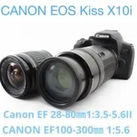 保証付/Canon EOS Kiss X10i標準&望遠ダブルレンズセット