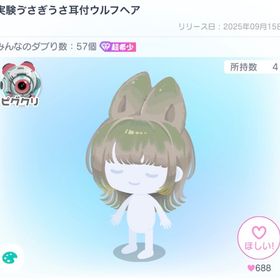 実験ゔさぎうさ耳付ウルフヘア | ピグパ(ピグパーティ)のアカウントデータ、RMTの販売・買取一覧