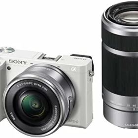 【中古】ソニー ミラーレス一眼 α6000 ダブルズームレンズキット E PZ 16-50mm F3.5-5.6 OSS + E 55-210mm F4.5-6.3 OSS ホワイト ILCE-6000Y W