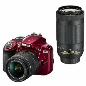 【中古】Nikon デジタル一眼レフカメラ D3400 ダブルズームキット レッド D3400WZRD