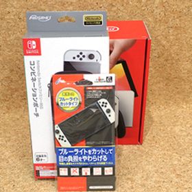 【中古 美品】Nintendo Switch 有機ELモデル Joy-Con ホワイト HEG-S-KAAAA 任天堂 本体 おまけ付き(QFA736-2)