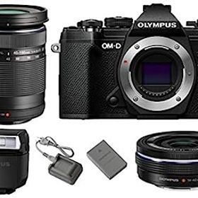 【中古】オリンパス ミラーレス一眼カメラ OM-D E-M5 MarkIII ボディ (ブラック) + M.ZUIKO DIGITAL ED 14-42mm f/3.5-5.6 EZレンズ (ブラック) + M.ZUIK