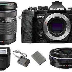 【中古】オリンパス ミラーレス一眼カメラ OM-D E-M5 MarkIII ボディ (ブラック) + M.ZUIKO DIGITAL ED 14-42mm f/3.5-5.6 EZレンズ (ブラック) + M.ZUIK