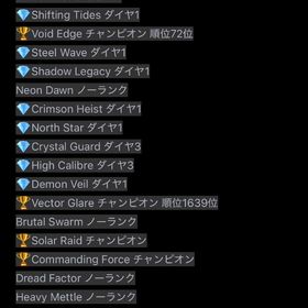 7sチャンピオン9sダイヤ シージ 引退垢 | レインボーシックスシージ エックス(R6SX)のアカウントデータ、RMTの販売・買取一覧