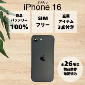 【美品/BT100%】iPhone 16 ブラック 256GB SIMフリー #67