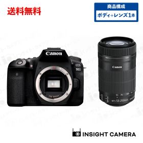 キヤノン EOS 90D ボディ ブラック + 望遠ズームレンズセット EF-S55-250mm F4-5.6 IS STM デジタル一眼レフカメラ イオス Canon（出荷後転送不可）