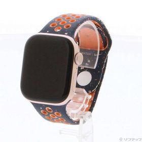 〔中古〕Apple(アップル) Apple Watch Series 10 GPS 42mm ローズゴールドアルミニウムケース ブルーフレームNikeスポーツバンド〔349-ud〕
