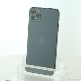 〔中古品〕 iPhone11 Pro Max 256GB ミッドナイトグリーン MWHM2J／A SIMフリー【349】