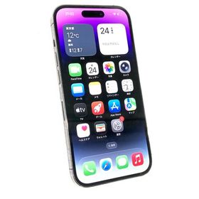 中古 Apple iPhone14 Pro 128GB ディープパープル MQ0F3J／A SIMフリー ネットワーク利用制限▲判定 ※SIMトレイ無し