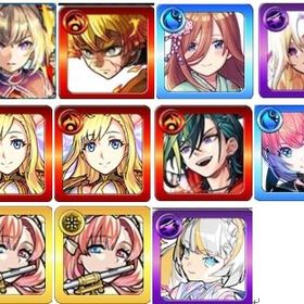 マサムネMV+我妻善逸+中野三玖+ルシファー+マナ×2+メビウス+久遠+ソロモン×2+マギア モバイルゲームモンスト