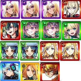 ルシファー×3+マサムネ+メビウス+ナイトメア×2+ニケ+八雲×2+マナ×2+ネオ+キリンジ モバイルゲームモンスト