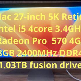 Apple iMac 27インチ 5k-Retina 1TB fusion