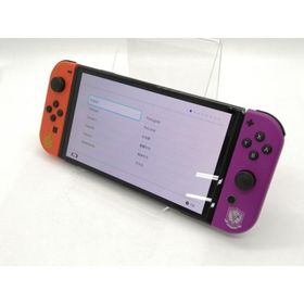 【中古】Nintendo Switch 本体 (有機ELモデル) HEG-S-KEAAA スカーレット・バイオレットエディション【秋葉2号】保証期間１ヶ月【ランクA】