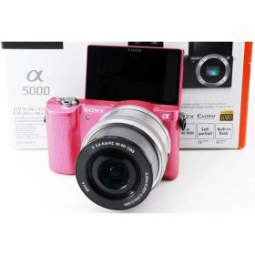 【中古】ソニー SONY α5000 パワーズームレンズキット ピンク ILCE-5000L-P