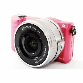 【中古】ソニー SONY α5000 レンズキット ピンク 美品 自撮り&Wi-Fiで