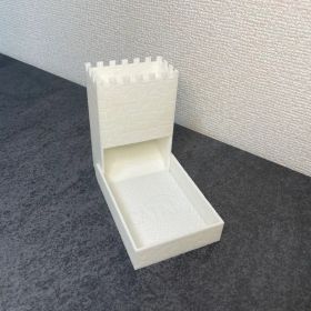 折りたたみ式ダイスタワー – 中世のお城風（カタンロゴ付き） ホワイト