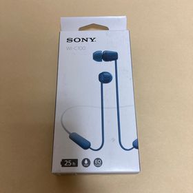 【新品】SONY ワイヤレスイヤホン ブルー WI-C100(ヘッドフォン/イヤフォン)