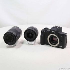 〔中古〕Canon(キヤノン) 期間特価対象品 EOS Kiss M ダブルズームキット ブラック〔348-ud〕