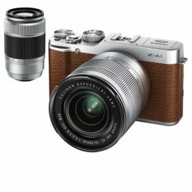 【中古】【1年保証】【美品】FUJIFILM X-A1 16-50mm / 50-230mm ダブルズームレンズキット ブラウン