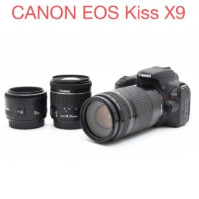保証付き/canon kiss x9 標準&望遠&単焦点トリプルレンズセット