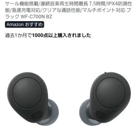 ソニー(SONY) 完全ワイヤレスイヤホン WF-C700N