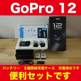 Gopro HERO12 便利付属品有 バッテリー２個 ３口充電器セット