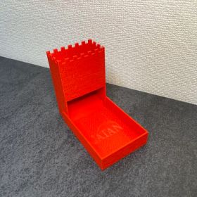 折りたたみ式ダイスタワー – 中世のお城風（カタンロゴ付き） レッド