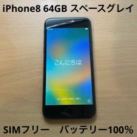 Apple iPhone8 スペースグレイ 64GB バッテリー最大容量100%