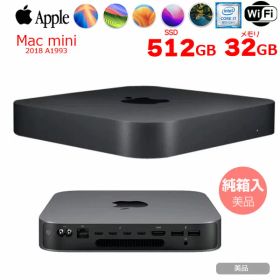 【中古】Apple Mac mini MRTT2J/A A1993 2018 小型デスク 選べるOS [Core i7 8700B 3.2GHz メモリ32GB SSD512GB 無線 BT スペースグレイ ]：美品