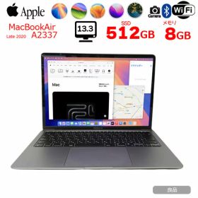【中古】Apple MacBook Air 13.3inch MGN73J/A A2337 2020 選べるOS TouchID [Apple M1チップ8コア 8G SSD512GB 無線 BT カメラ 13.3 Space Gray] ：良品