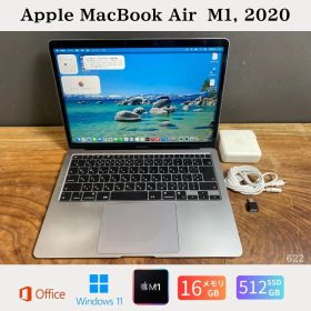 ［美品］Apple MacBook Air（M1, 2020） Apple M1 / メモリ16GB / SSD 512GB / Windows 11 / 622