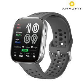 アマズフィット(Amazfit)の【新品】アマズフィット Amazfit 腕時計 メンズ SP170074-C17 充電式クォーツ ブラックxチャコール デジタル表示(腕時計(デジタル))